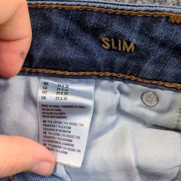 American Eagle Outfitters Men's Active Flex Slim Straight Jeans Blue 29x30 Denim - Picture 12 of 14